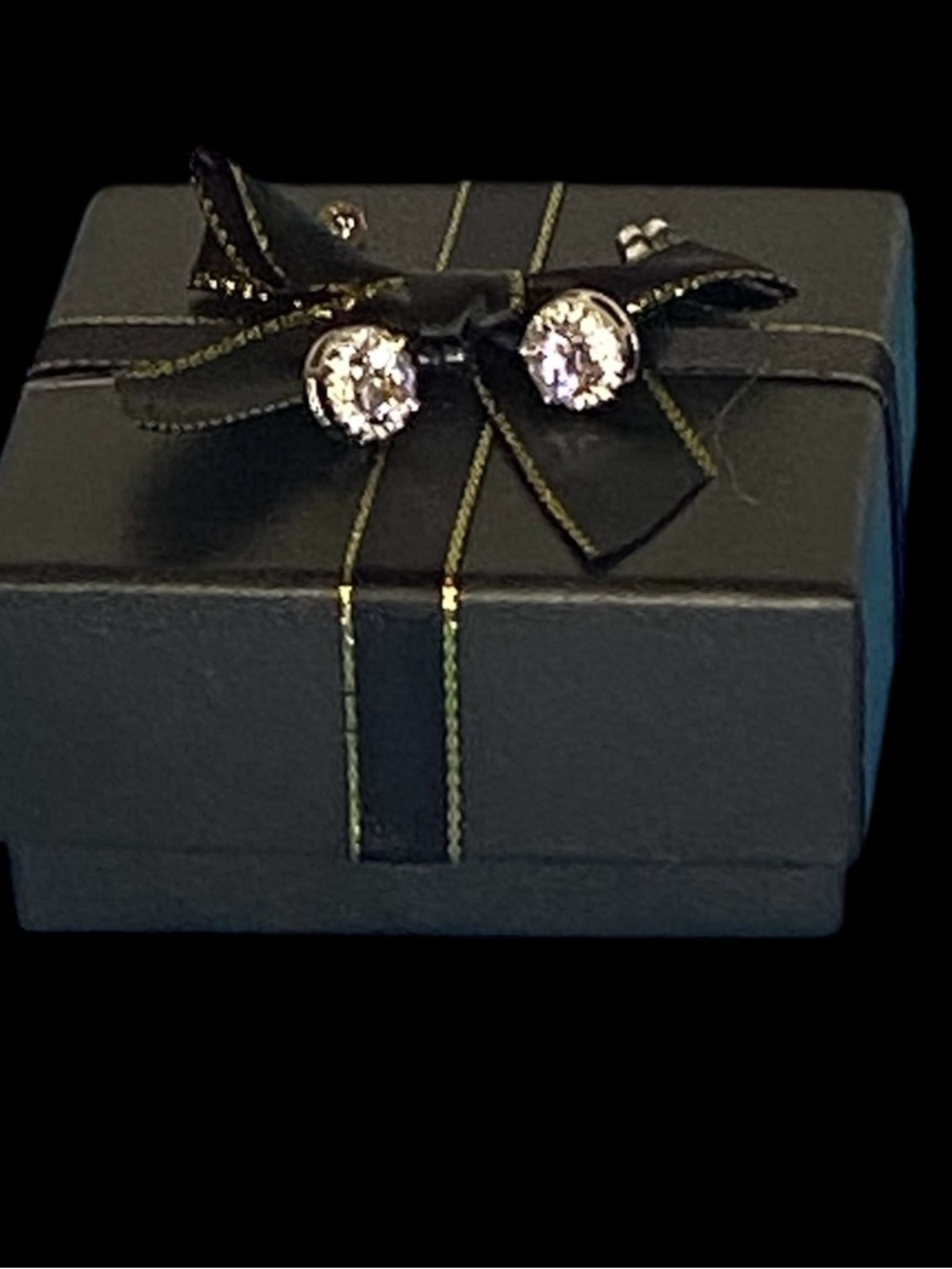 Sparkling Mossanite Stud Earrings - Silver Tone